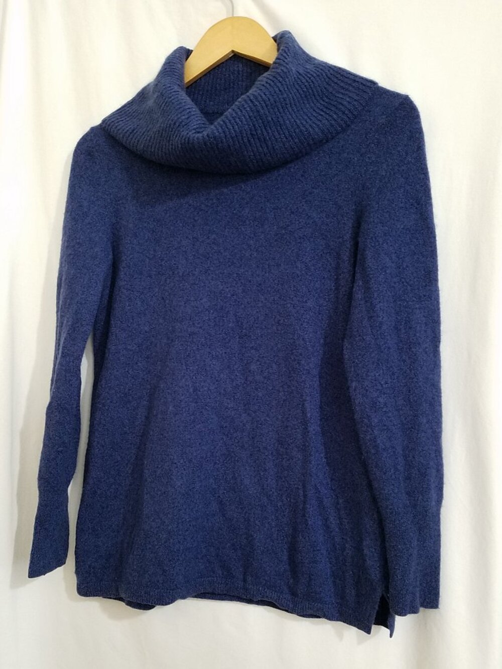 Talbots Pure Cashmere Cowl Neck Sweater Women's M Blue Classic
